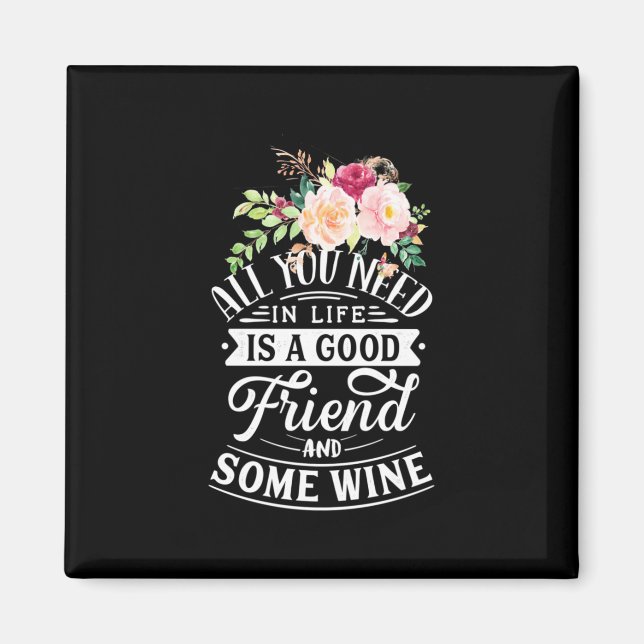 Julpresent | God vän och lite vin Magnet (Framsidan)
