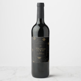Julpresent Holiday Party Favor Vinetiketter Vinflaska Etikett