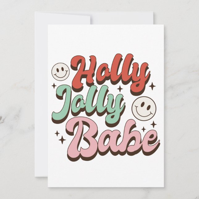 Julpresent Holly Jolly Babe Inbjudningar (Framsida)