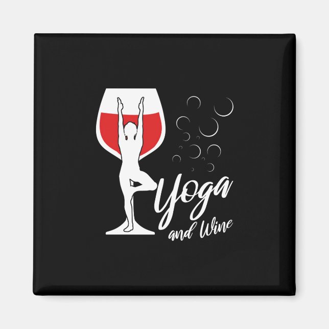 Julpresent | Jag älskar yoga och vin Magnet (Framsidan)