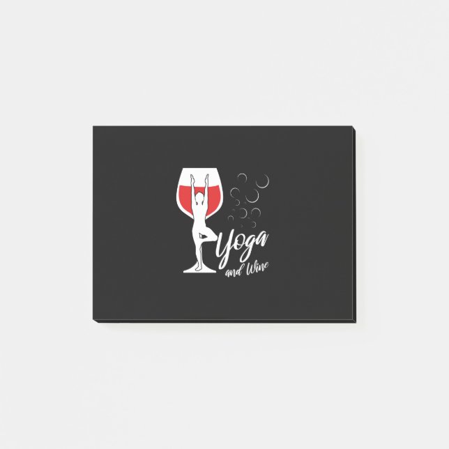 Julpresent | Jag älskar yoga och vin Post-it Block (Framsida)