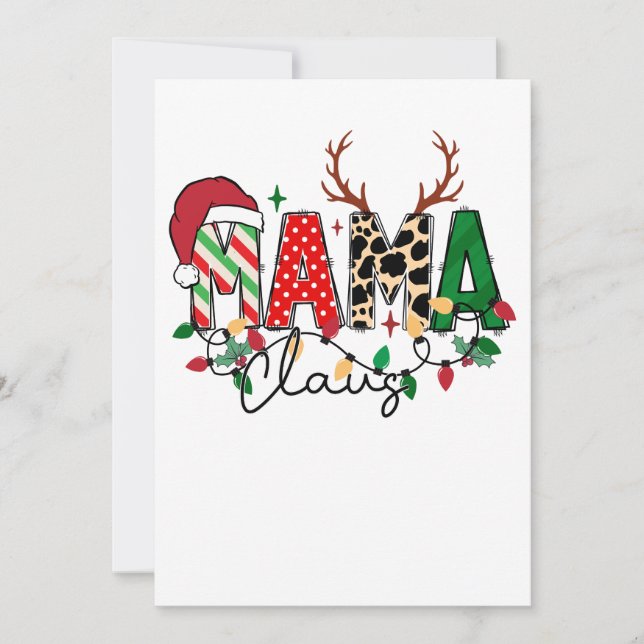 Julpresent Mama Claus med barn Inbjudningar (Framsida)