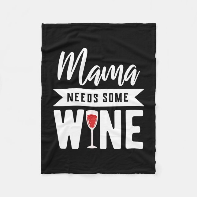 Julpresent | Mamma Behöver Lite Vin Fleecefilt (Framsidan)