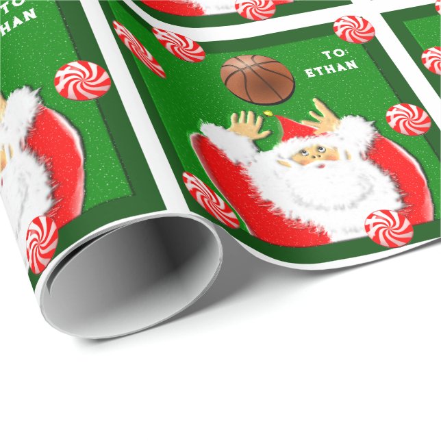 Julpresent med baskettematik presentpapper (Rullad Hörn)