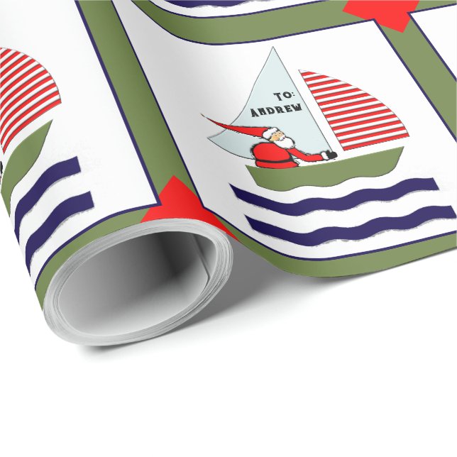 Julpresent med nautisk tema presentpapper (Rullad Hörn)
