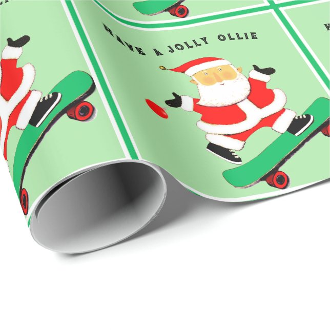 Julpresent med skateboard presentpapper (Rullad Hörn)