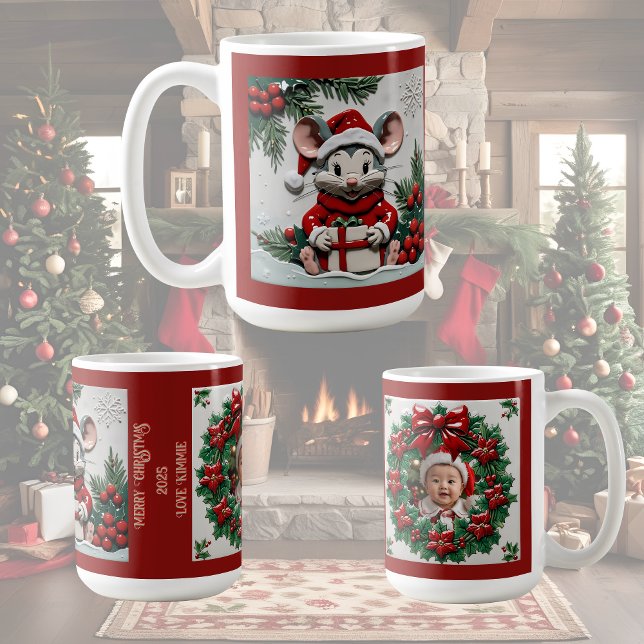 Julpresent och mus Anpassningsbar Kaffemugg (Skapare uppladdad)