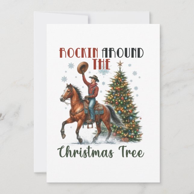 Julpresent Rockin Around The Christmas Tree Julkort (Framsida)