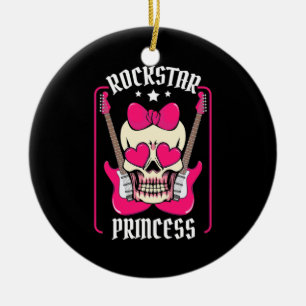 Julpresent Rockstjärna Prinsessa Dödskalle Julgransprydnad Keramik