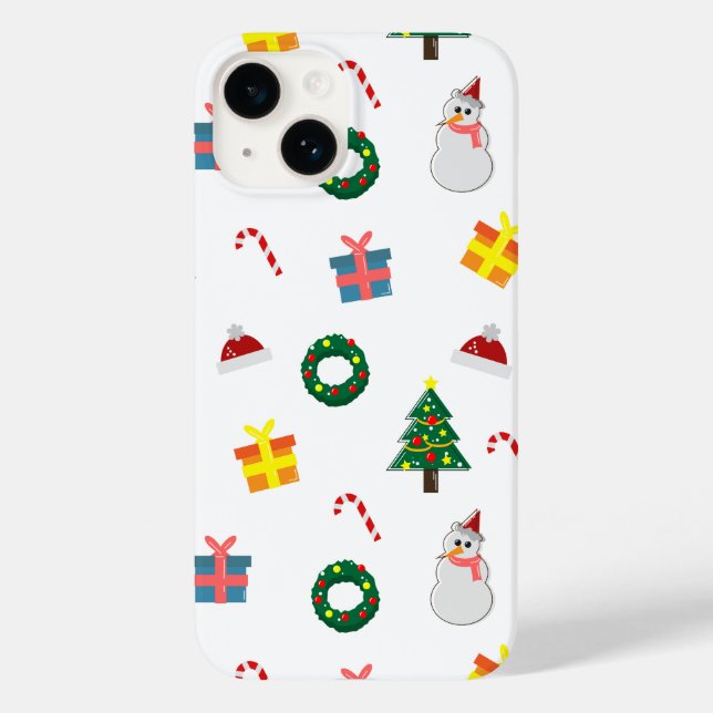 Julpresent – Söt högtidlig mönster med snöman (Baksida)
