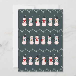 Julpresent Söt snöman genom snön Julkort