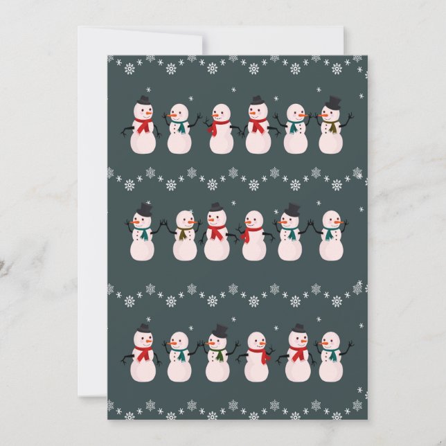 Julpresent | Söt snöman genom snön Julkort (Framsida)