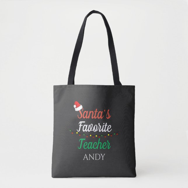 Julpresent tack lärare julen tacksamhet gåva tygkasse (Framsida)