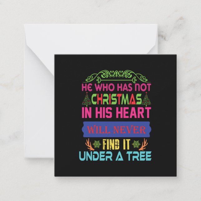 Julpresent till den som inte har jul anteckningskort (Framsida)