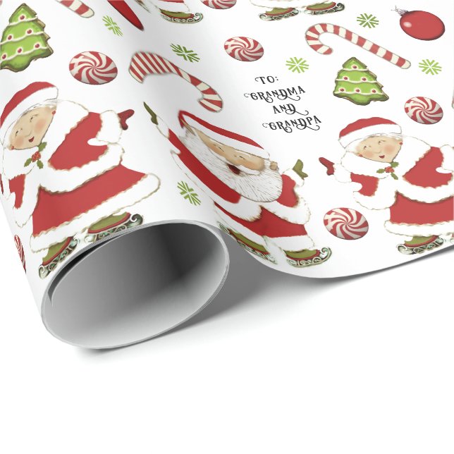 Julpresent till far- och morföräldrar presentpapper (Rullad Hörn)