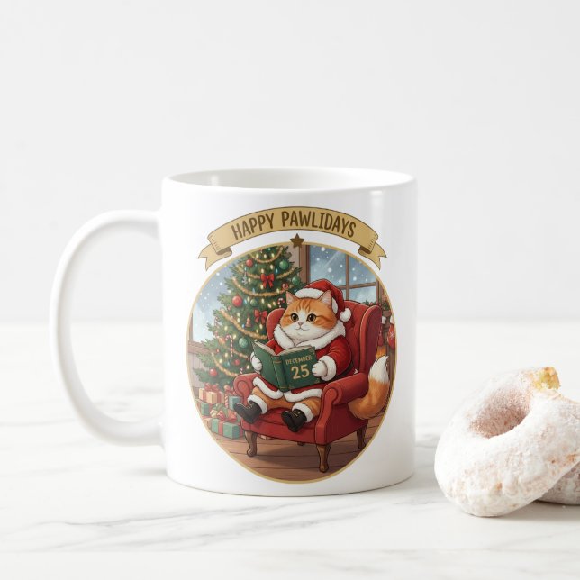 Julpresent till kattälskare kaffemugg (Med munk)