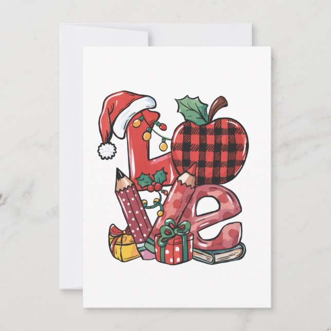 Julpresent till lärare | God Jul Kärlek Anteckningskort (Framsida)