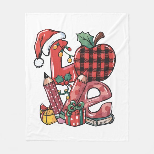 Julpresent till lärare | God Jul Kärlek Fleecefilt (Framsidan)
