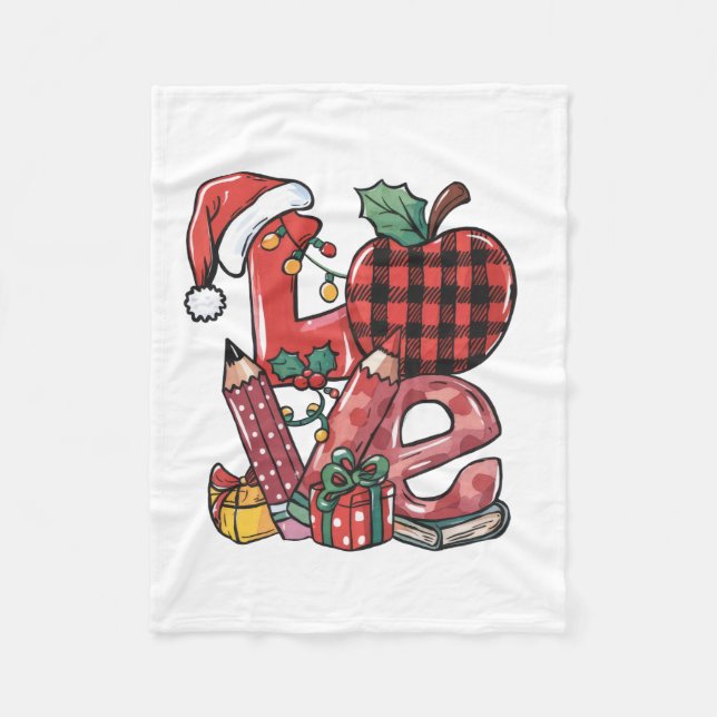 Julpresent till lärare | God Jul Kärlek Fleecefilt (Framsidan)