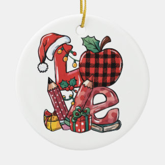 Julpresent till lärare | God Jul Kärlek Julgransprydnad Keramik