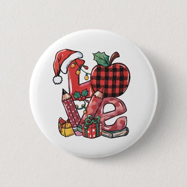 Julpresent till lärare | God Jul Kärlek Knapp (Framsida)