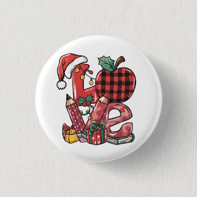 Julpresent till lärare | God Jul Kärlek Knapp (Framsida)
