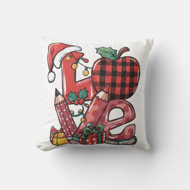 Julpresent till lärare | God Jul Kärlek Kudde (Framsida)