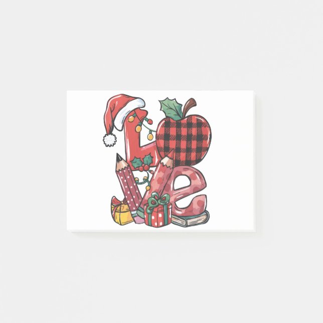 Julpresent till lärare | God Jul Kärlek Post-it Block (Framsida)