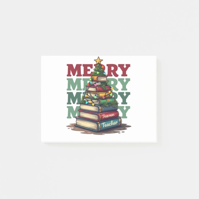 Julpresent till lärare | God Jul Lärare Böcker Post-it Block (Framsida)