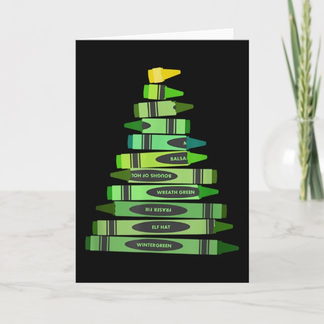 Julpresent till lärare Kritträdsjul Kort (Framsida)