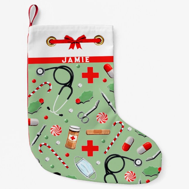 Julpresent till sjuksköterska liten julstrumpa (Framsidan)