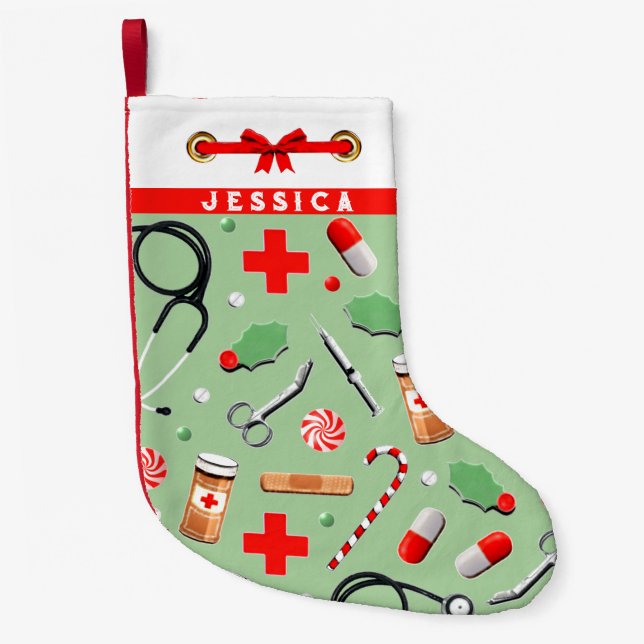 Julpresent till sjuksköterska liten julstrumpa (Framsidan)