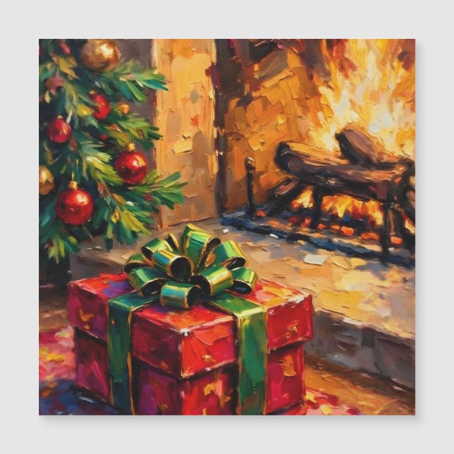 Julpresent vid brasan (Framsida)