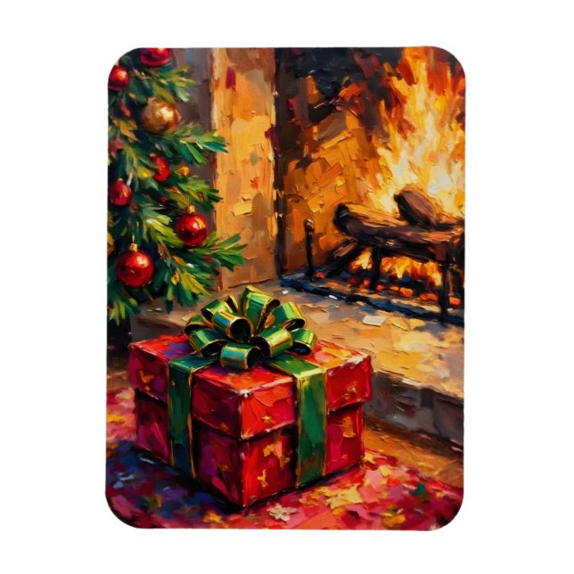 Julpresent vid brasan magnet (Vertikal)