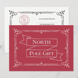 Julpresentbevis Röd & Vit Kort