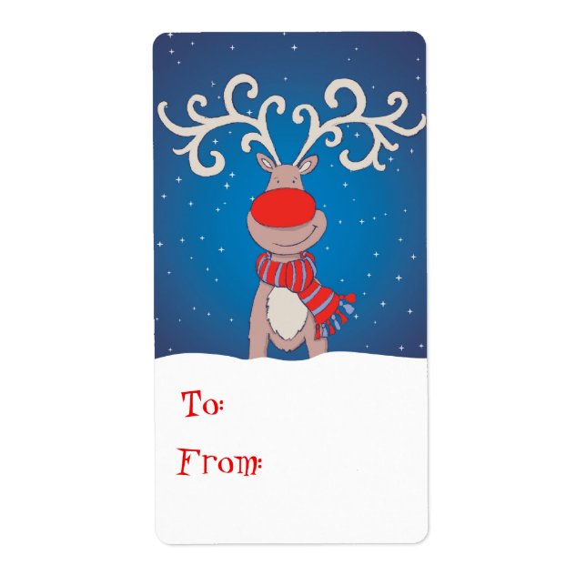 Julpresentblått märkre (till och från) fraktsedel (Framsidan)