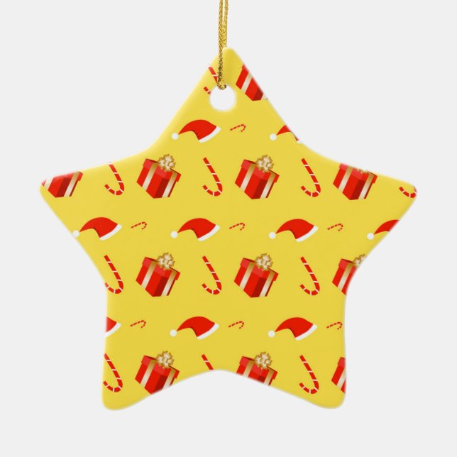 Julpresentboxen Santa candy cane Julgransprydnad Keramik (Framsidan)