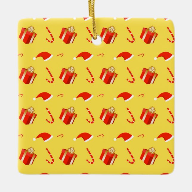 Julpresentboxen Santa candy cane Julgransprydnad Keramik (Framsida)