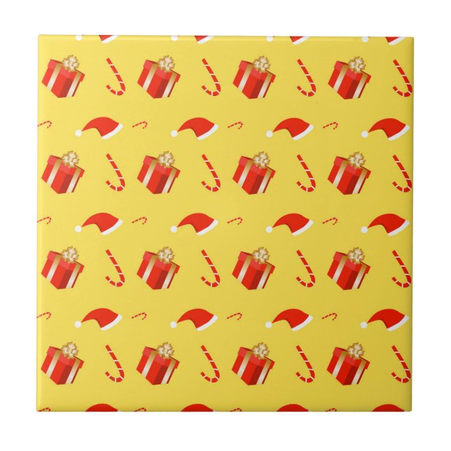 Julpresentboxen Santa candy cane Kakelplatta (Framsidan)