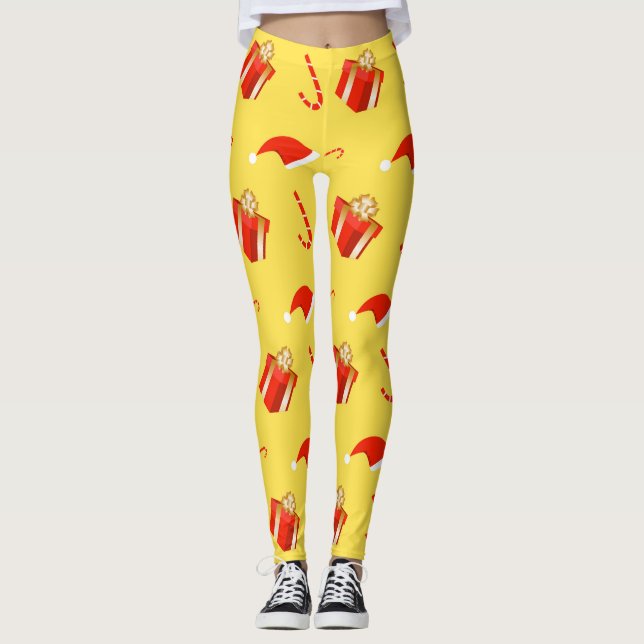 Julpresentboxen Santa candy cane Leggings (Framsida)
