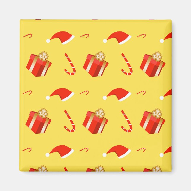 Julpresentboxen Santa candy cane Magnet (Framsidan)