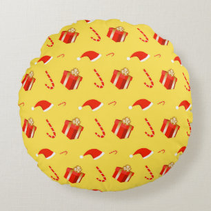 Julpresentboxen Santa candy cane Rund Kudde