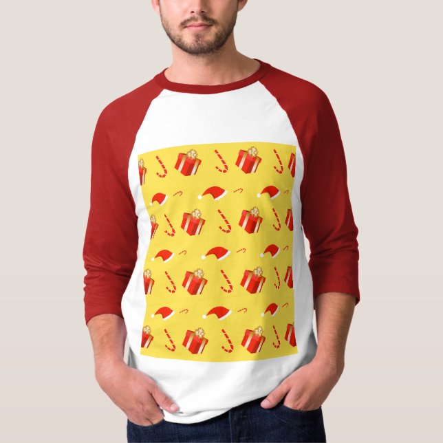 Julpresentboxen Santa candy cane T Shirt (Framsida)