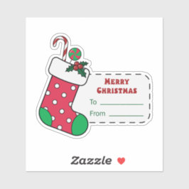 Julpresentdekal med rött lager klistermärken