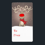 Julpresentens märkre grått (till och från)<br><div class="desc">Cute illustrerade julklappsetiketter. Anpassade med ert eget namn. Illustration av Sarah Trett.</div>