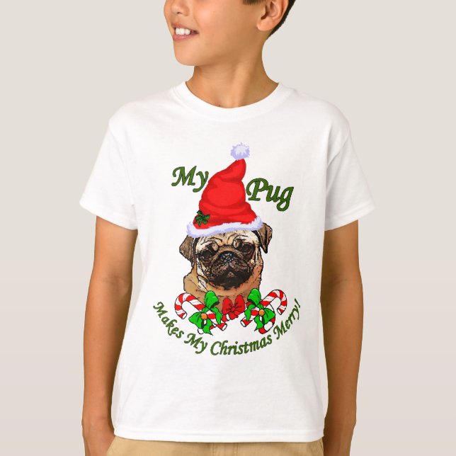 Julpresenter för Pug Älskare T-shirt (Framsida)