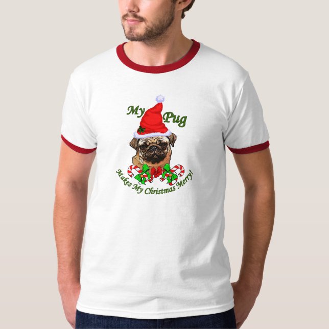 Julpresenter för Pug Älskare T Shirt (Framsida)