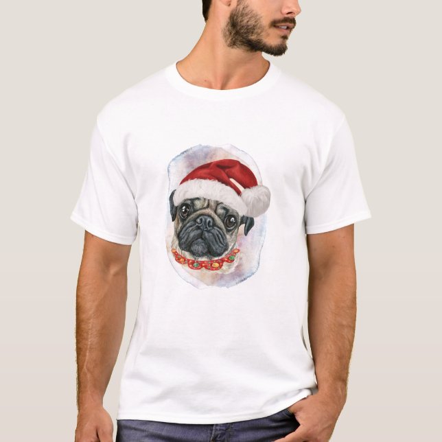 Julpresenter för Pug till hundälskare T Shirt (Framsida)