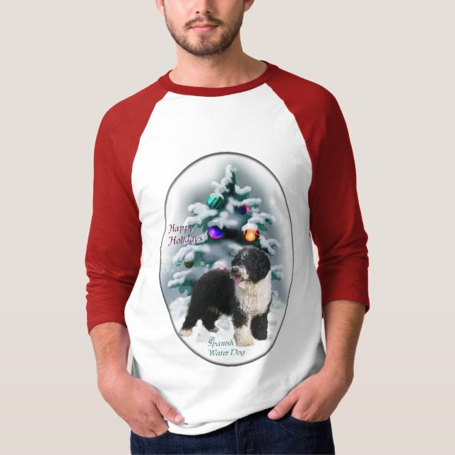 Julpresenter för spanska Vatten Hund Tee (Framsida)