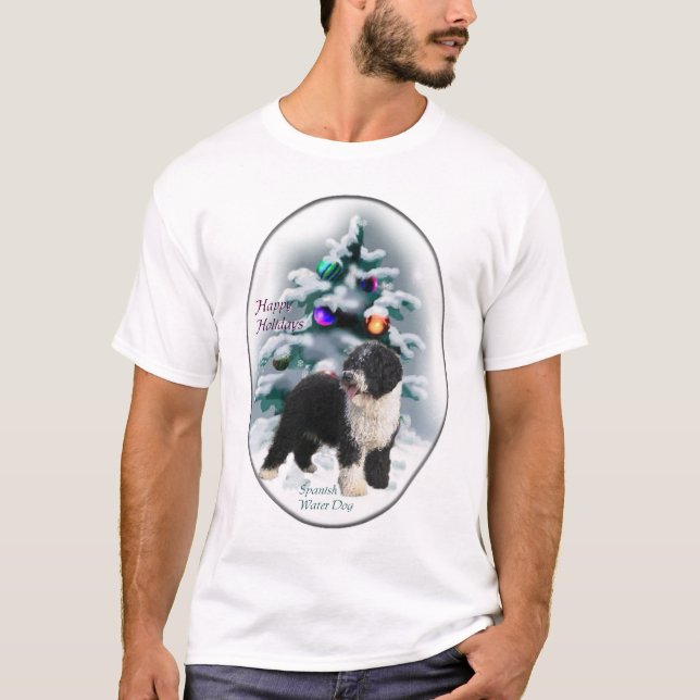 Julpresenter för spanska Vatten Hund Tee (Framsida)